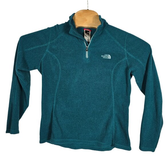 The North Face‎ 1/4 Zip Pull Over Fleece Shirt Jacket Medium Women's Green - Picture 1 of 8